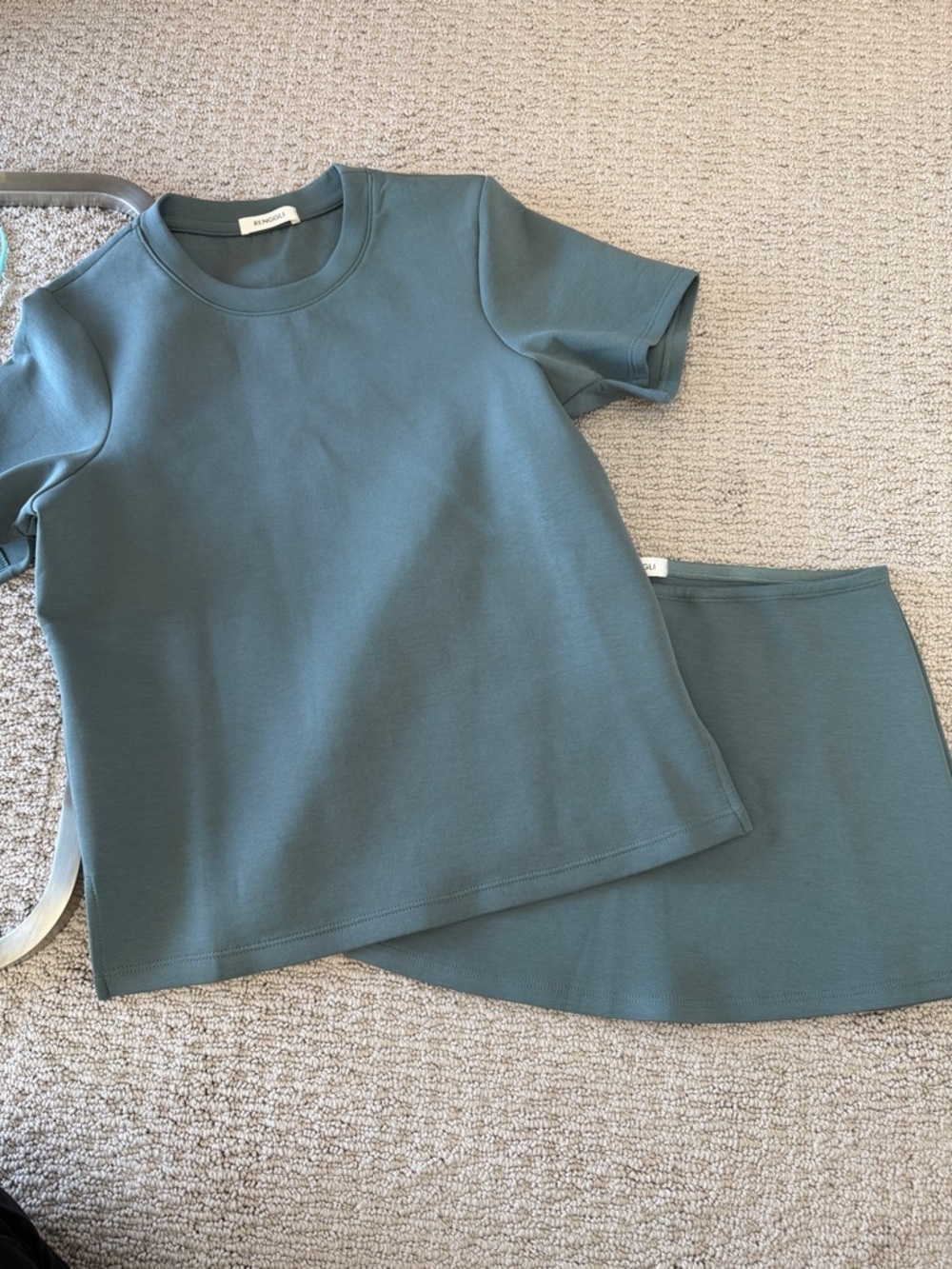 Sold out! Minimalist Teal Green Women's Skirt Set